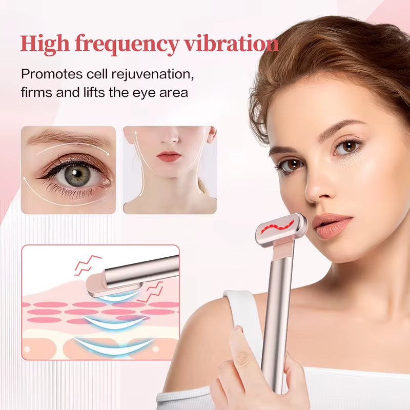 EMS Microcurrent Face Lifting Device Red Light Facial Wand Eye Neck Massager Skin Tightening anti Wrinkle Skin Care Beauty Tool